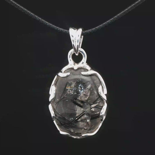 Sterling Silver Gemstone Pendant With Tourmilated Quartz