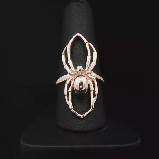 3D Spider Ring in Sterling Silver or Antique Bronze - Le Dragon Argenté