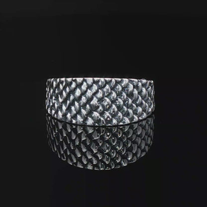 Dragon Scale Ring in Sterling Silver  - Le Dragon Argenté