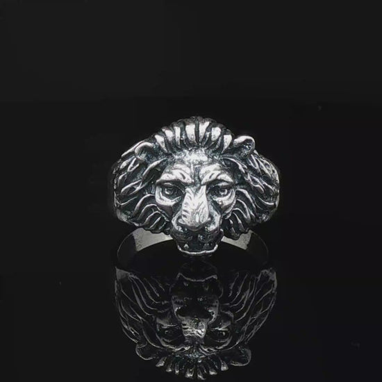 1950s Vintage Style Classic Lion Ring in Sterling Silver  - Le Dragon Argenté