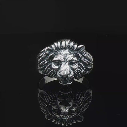 1950s Vintage Style Classic Lion Ring in Sterling Silver  - Le Dragon Argenté