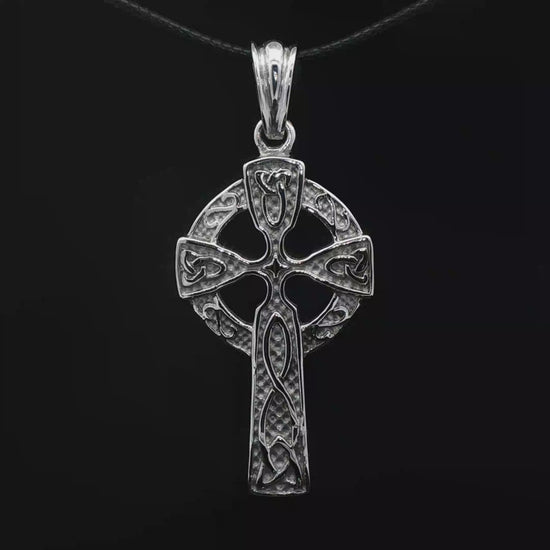 Large Celtic Cross in Stainless Steel - Le Dragon Argenté
