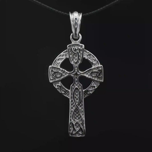 Large Celtic Cross in Stainless Steel - Le Dragon Argenté