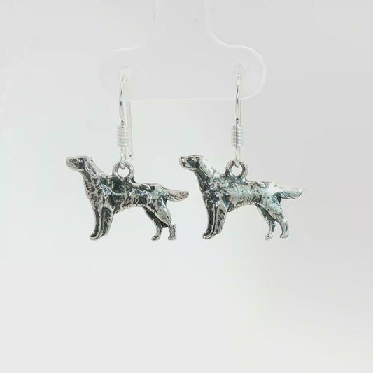 Dog themed charm earrings for pet lovers in sterling silver, antique bronze or stainless steel - Le Dragon Argenté