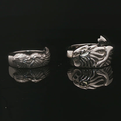 Final Fantasy 8 Griever Wedding Ring Set in Sterling Silver - Le Dragon Argenté