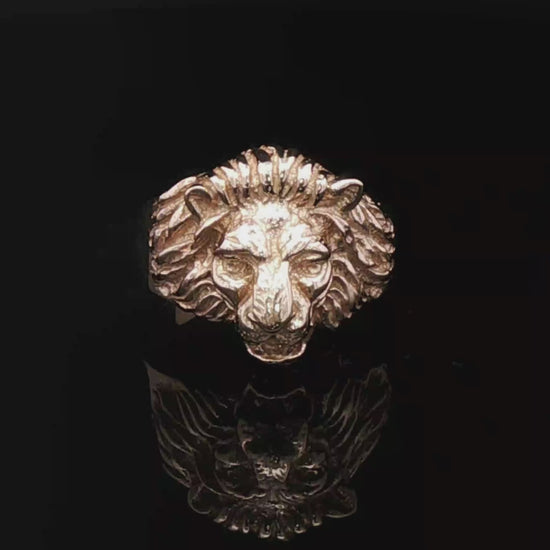 1950s Vintage Style Classic Lion Ring in Antique Bronze - Le Dragon Argenté