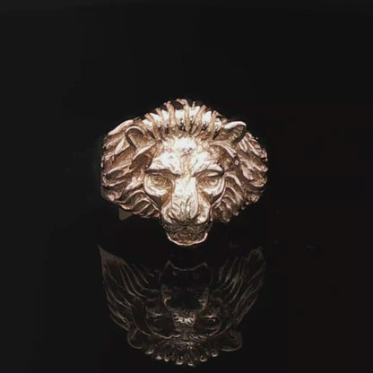 1950s Vintage Style Classic Lion Ring in Antique Bronze - Le Dragon Argenté