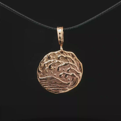 Wave pendant in Antique Bronze