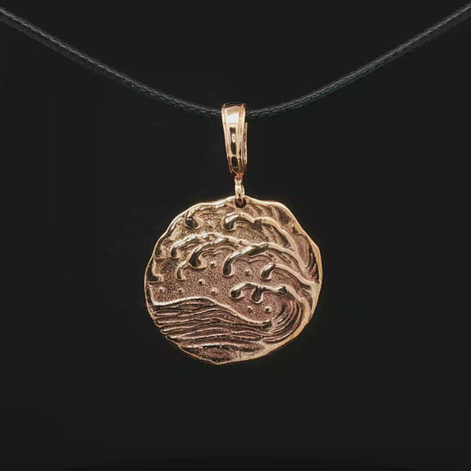 Wave pendant in Antique Bronze