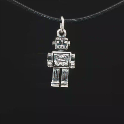 Sterling Silver Robot Charm Pendant