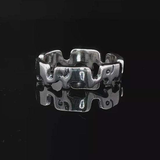 Elephant Band in Sterling Silver - Le Dragon Argenté