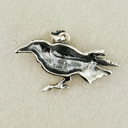 Raven Pendant in Sterling Silver or Antique Bronze - Le Dragon Argenté