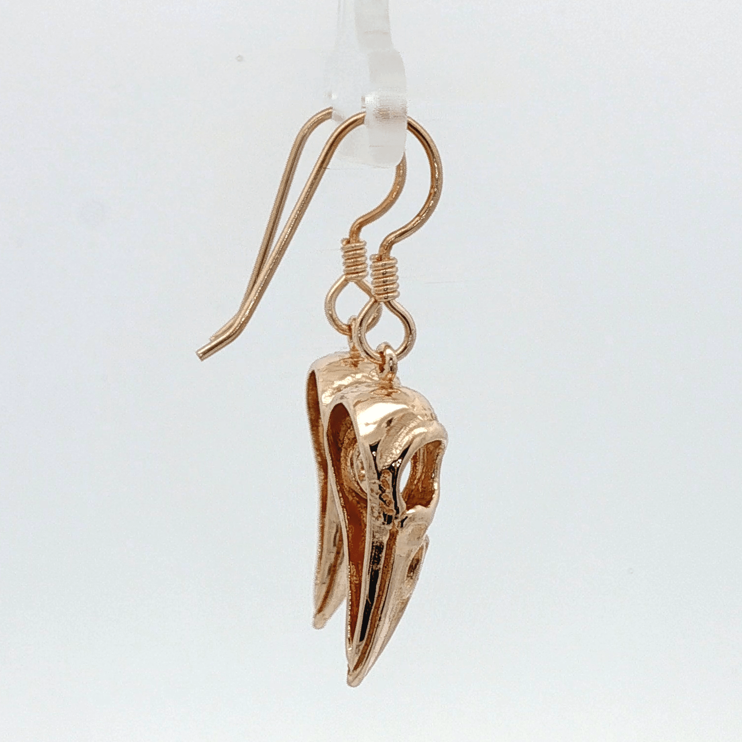 Raven Skull Earrings in Antique Bronze - Le Dragon Argenté