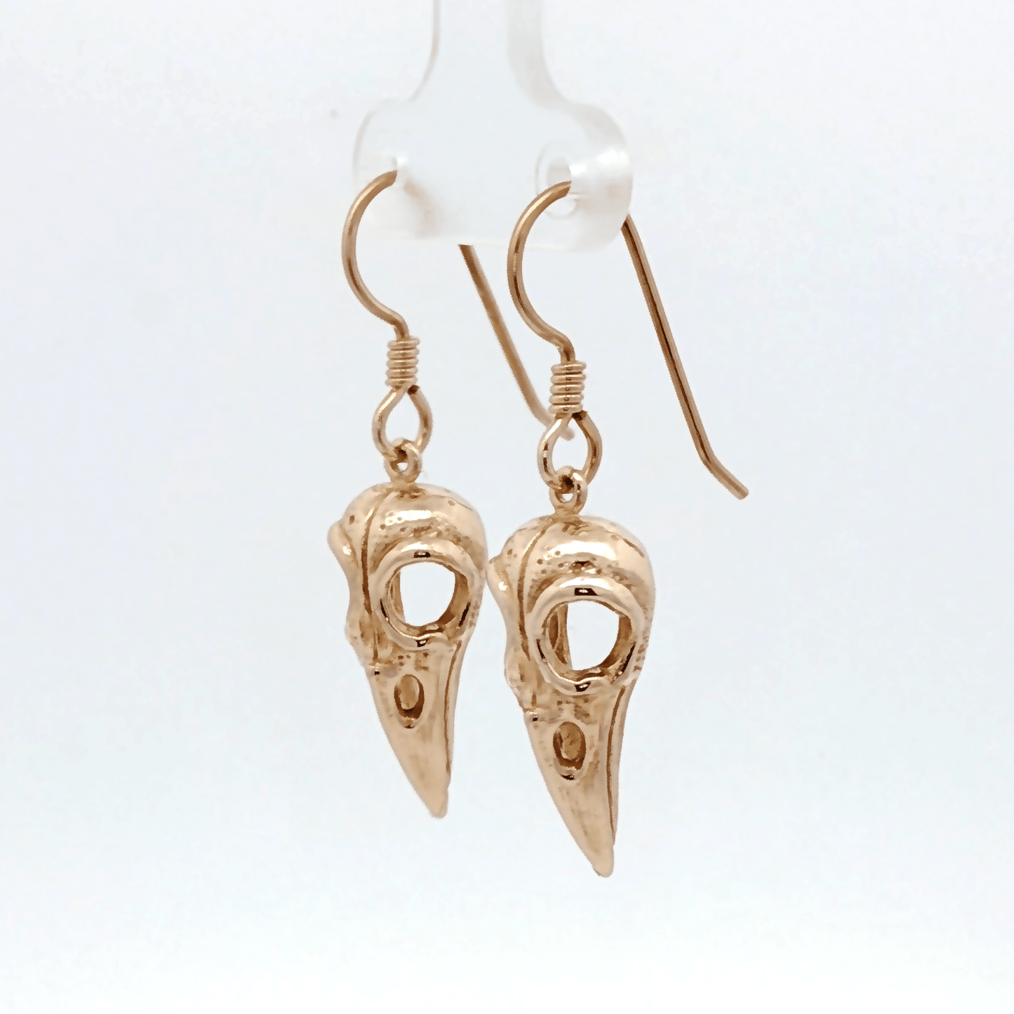 Raven Skull Earrings in Antique Bronze - Le Dragon Argenté