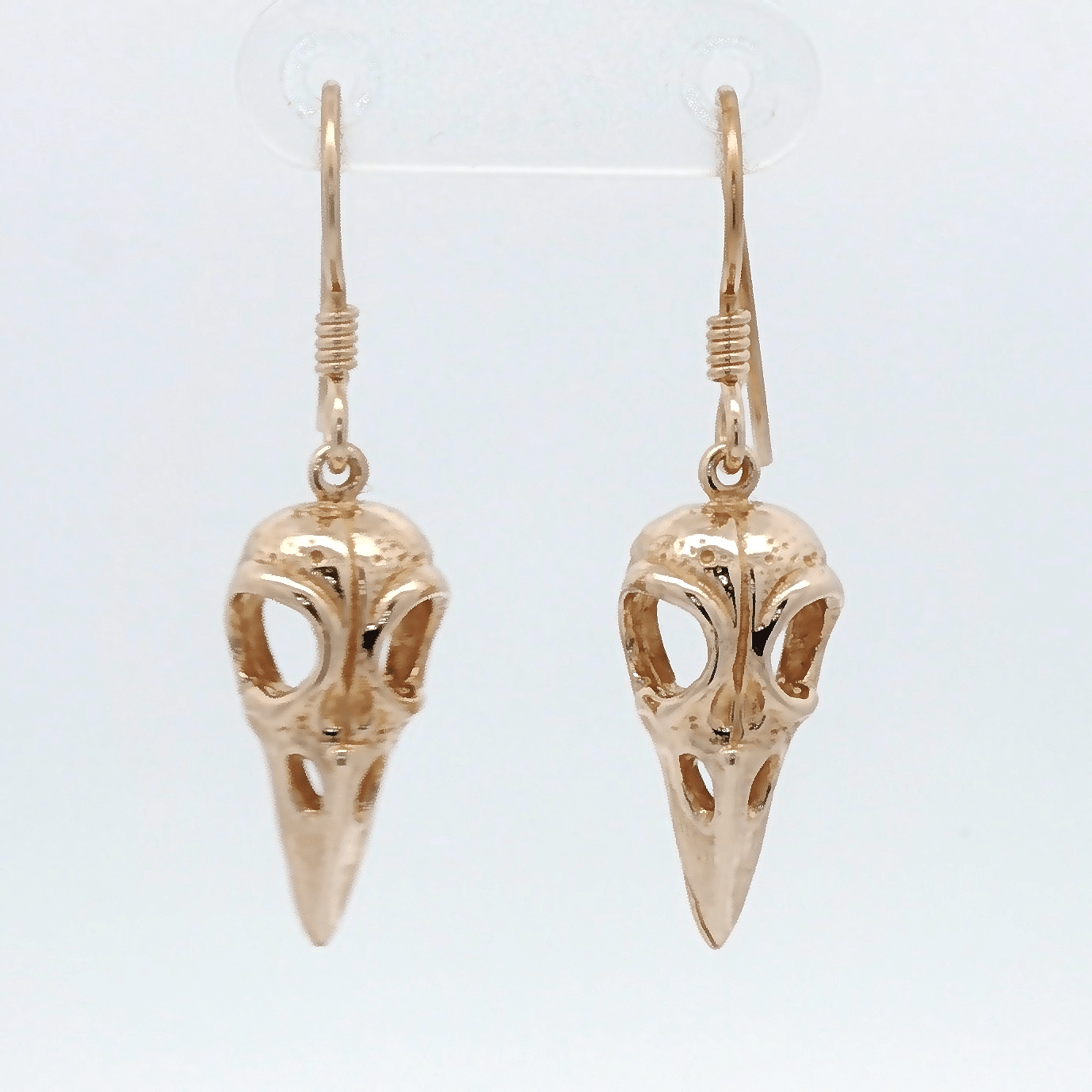 Raven Skull Earrings in Antique Bronze - Le Dragon Argenté