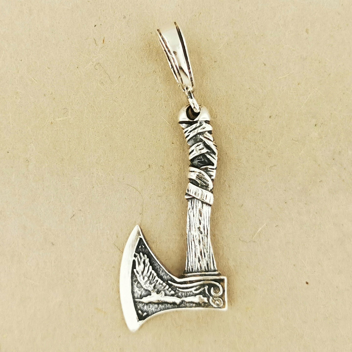 Small Axe Pendant in Sterling Silver, Odin Ravens Pendant, Viking Pendant, Viking Warrior Axe Pendant, Antique Axe Charm, Silver Viking Pendant, Silver Viking Charm, Silver Viking Warrior Pendant, Silver Viking Jewelry