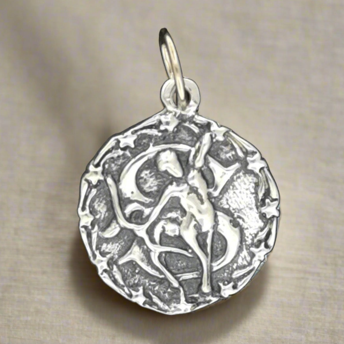 Zodiac Medallion Sagittarius in Sterling Silver, Sagittarius Zodiac Pendant, Sagittarius Silver Jewelry, Sagittarius Silver Jewellery, Silver Sagittarius Jewelry, Silver Sagittarius Jewellery,  Zodiac Sign Pendant, Zodiac Sign Jewelry