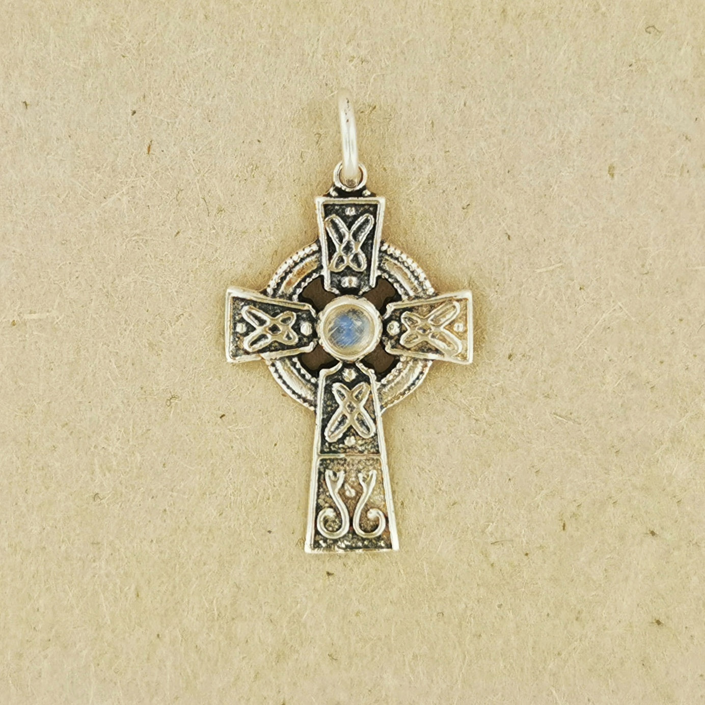 Small Celtic Cross with Gemstone in Sterling Silver, Birthstone Celtic Cross Pendant, Sterling Silver Celtic Cross Pendant, Irish Cross Birthstone Pendant, Silver Celtic Cross Pendant, Sterling Silver Irish Jewelry