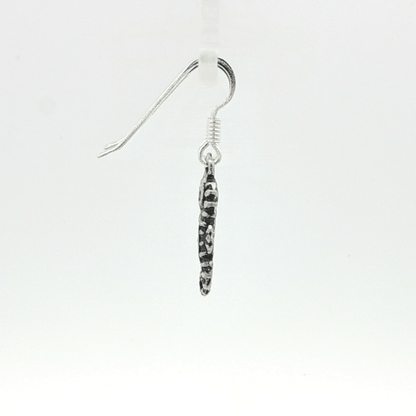 Small abstract seahorse charm earrings in sterling silver, delicate ocean inspired jewelry, minimalist sea life dangle earrings, artistic coastal style earrings, subtle nautical everyday accessory by Le Dragon Argenté