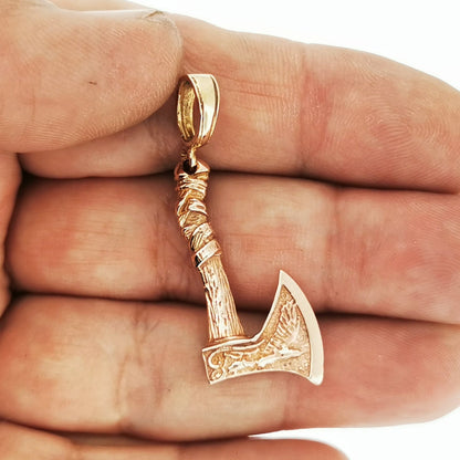 Small Axe Pendant in Sterling Silver or Antique Bronze - Le Dragon Argenté