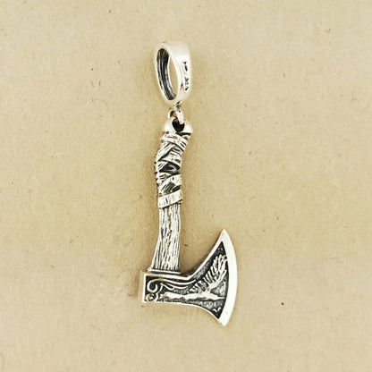 Small Axe Pendant in Sterling Silver or Antique Bronze - Le Dragon Argenté