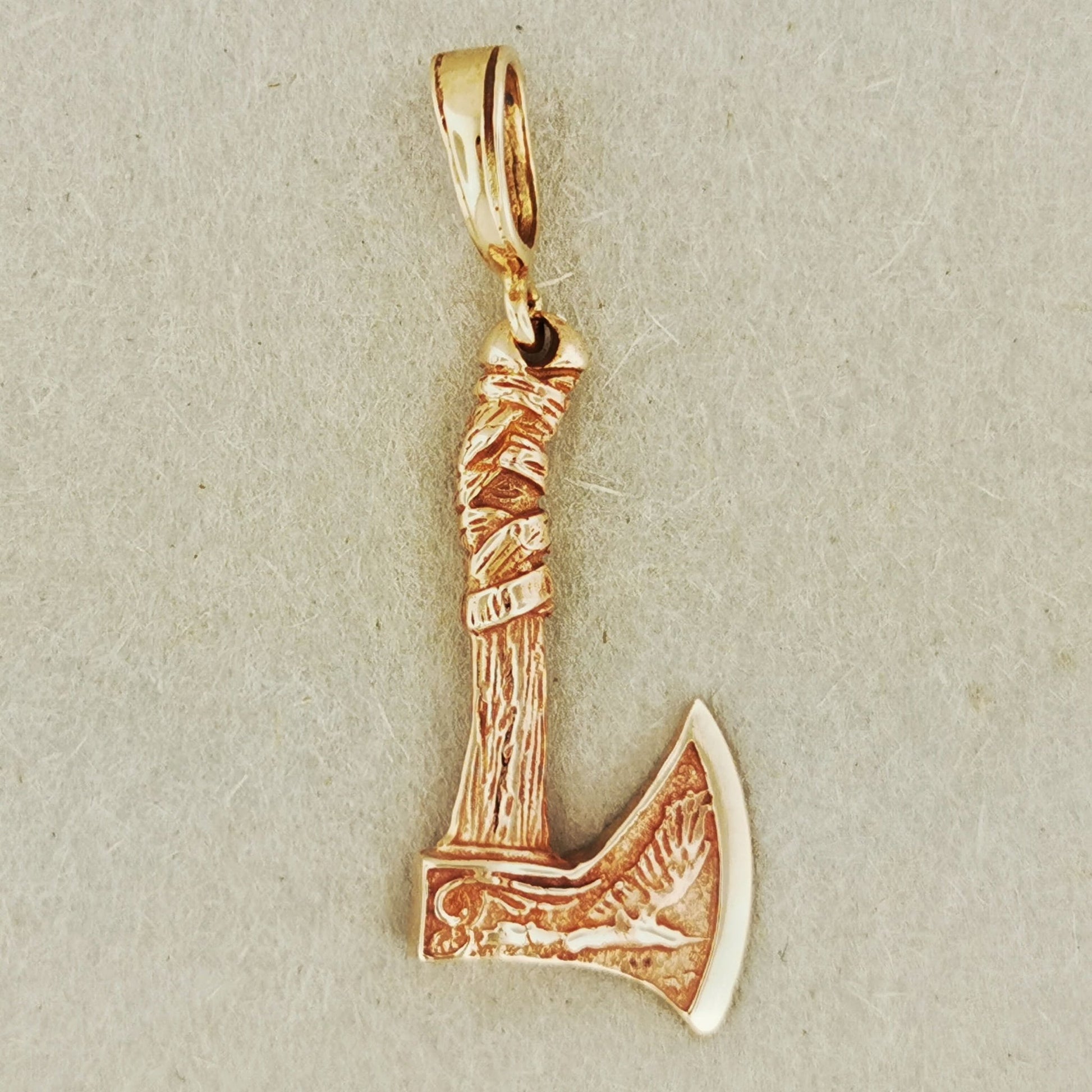 Small Axe Pendant in Sterling Silver or Antique Bronze - Le Dragon Argenté