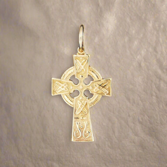 Small Celtic Cross in Gold Made to Order - Le Dragon Argenté