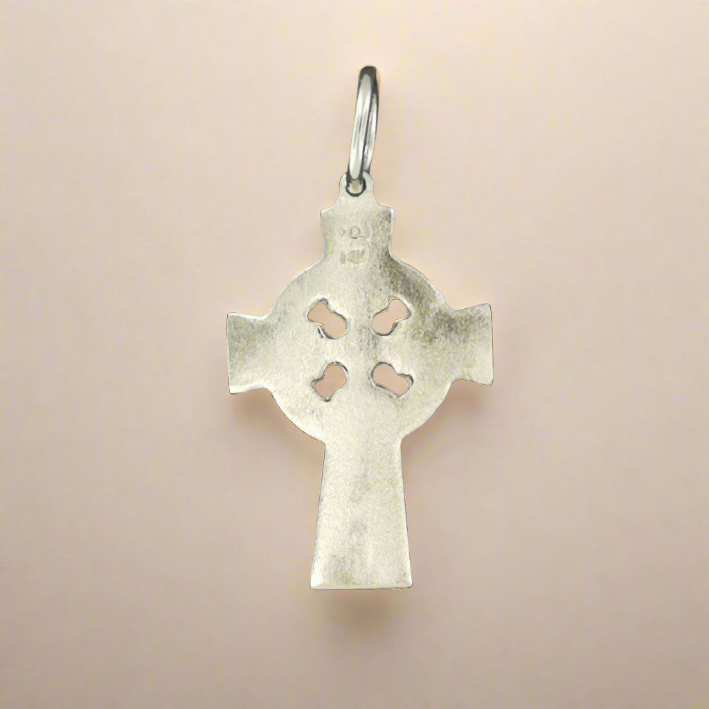 Small Celtic Cross in Sterling Silver or Antique Bronze - Le Dragon Argenté