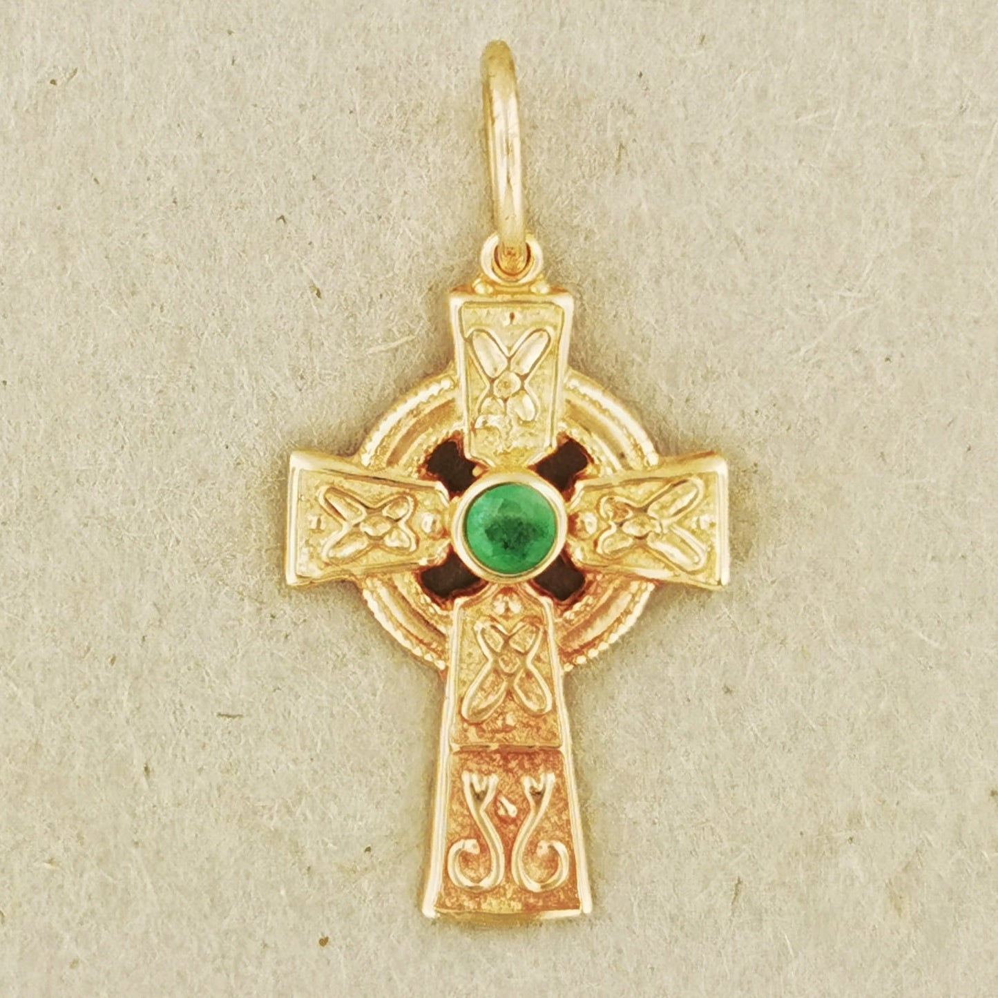 Small Celtic Cross with Gemstone in Sterling Silver or Antique Bronze - Le Dragon Argenté