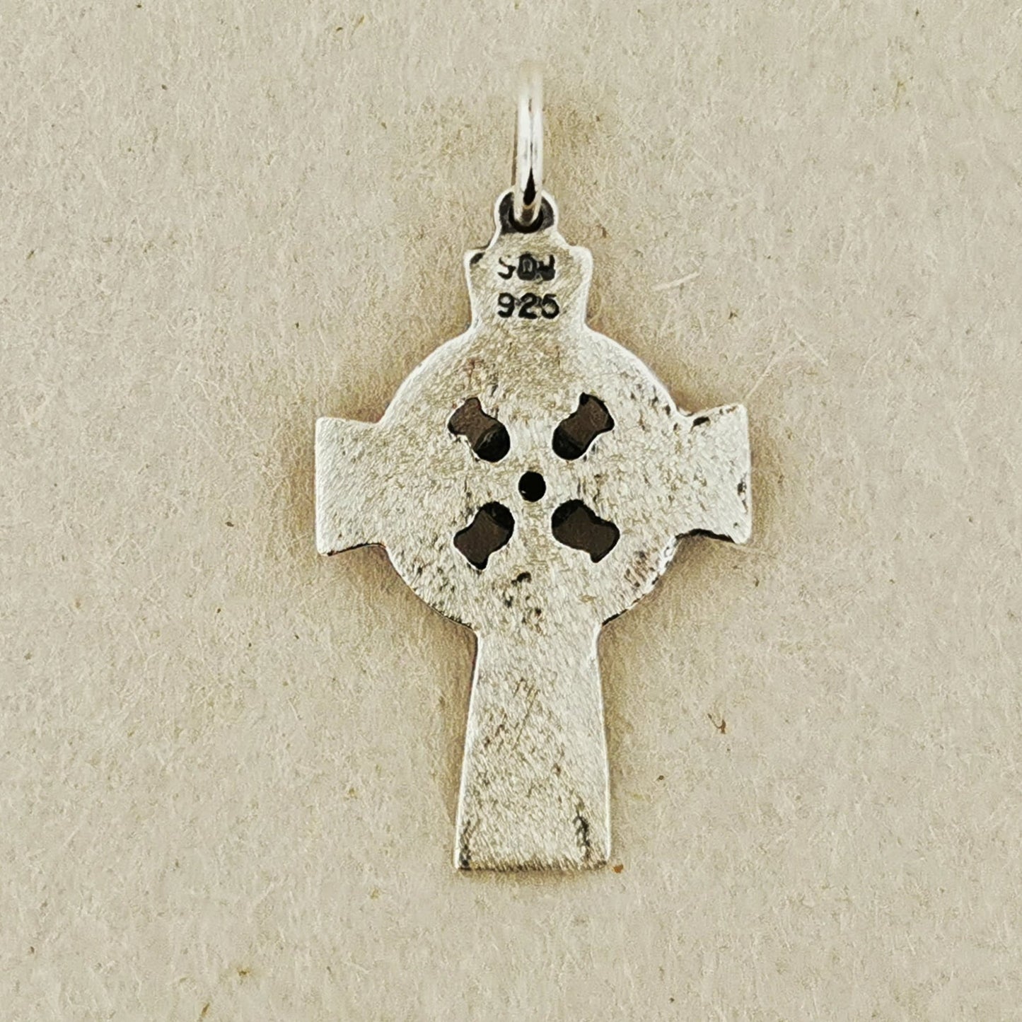 Small Celtic Cross with Gemstone in Sterling Silver or Antique Bronze - Le Dragon Argenté