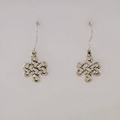 Small Endless Knot Charm Earrings - Le Dragon Argenté