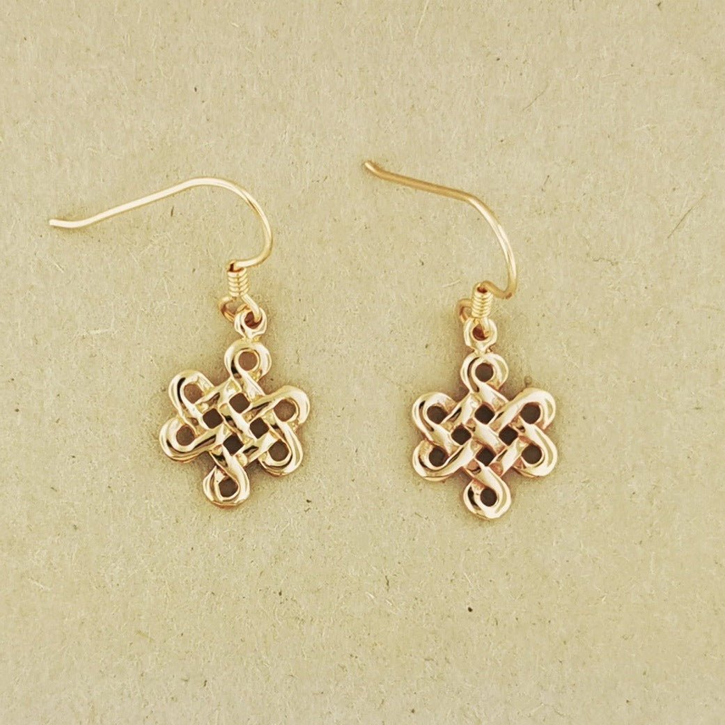 Small Endless Knot Charm Earrings - Le Dragon Argenté