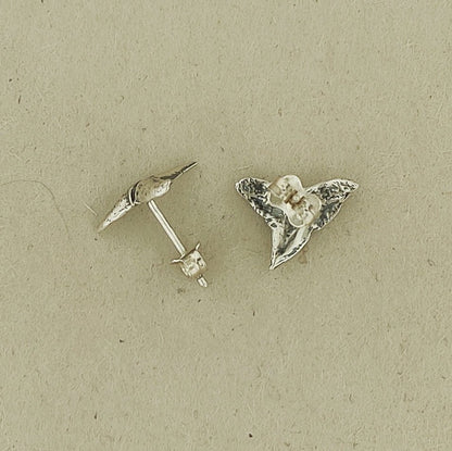 Small Shark Tooth Sterling Silver Stud Earrings - Le Dragon Argenté