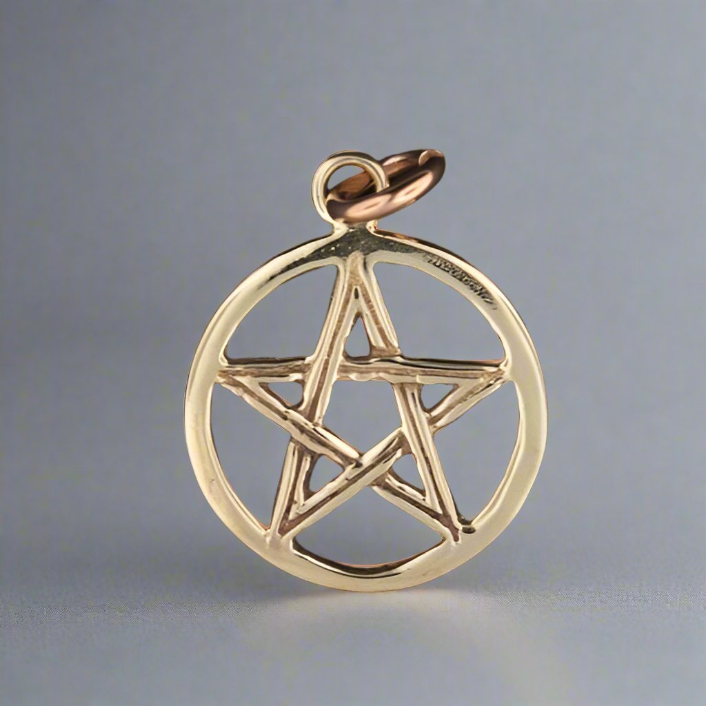 Small Two Sided Pentacle Pendant in Sterling Silver or Antique Bronze - Le Dragon Argenté