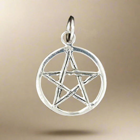 Small Two Sided Pentacle Pendant in Sterling Silver or Antique Bronze - Le Dragon Argenté