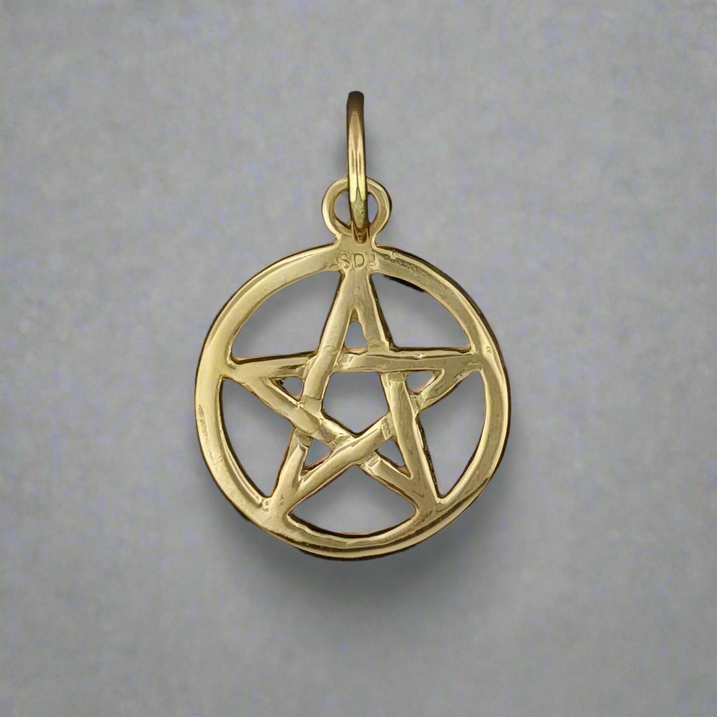 Small Two Sided Pentacle Pendant in Sterling Silver or Antique Bronze - Le Dragon Argenté