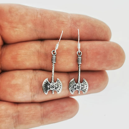 Small Axe Earrings in 925 Sterling Silver, Silver Axe Charm Earrings, Axe Style Jewlery, Silver Axe Jewellery, Silver Viking Axe, Mini axe earrings, Sterling SIlver Axe Earrings, Silver Viking Jewelry, Silver Viking Jewellery