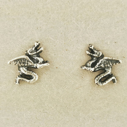 Gold Dragon Stud Earrings made to order, Gold Dragon Stud Earrings, Gold Dragon Earrings, Small Gold Dragon Earrings, Dragon Jewelry In Gold, Gold Dragon Jewelry, Gold Dragon Jewellery, Gold Dragon Studs, Tiny Dragon Earrings In Gold