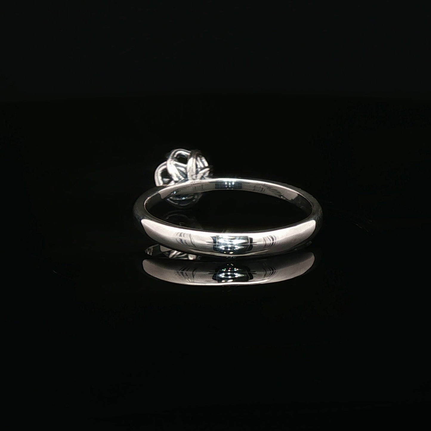 Handmade Solitaire Ring in .925 Sterling Silver with a 5mm natural gemstone set in a 6-prong solitaire style and delicate scrollwork design. Perfect gift or engagement ring for her, elegant, timeless, and handcrafted by Le Dragon Argenté in Montreal, Canada.