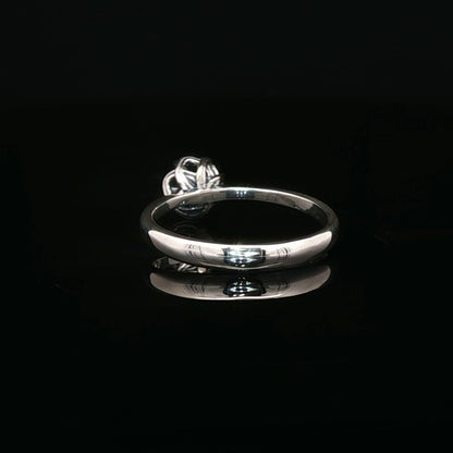 Handmade Solitaire Ring in .925 Sterling Silver with a 5mm natural gemstone set in a 6-prong solitaire style and delicate scrollwork design. Perfect gift or engagement ring for her, elegant, timeless, and handcrafted by Le Dragon Argenté in Montreal, Canada.
