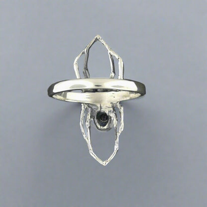 Spider ring with Gemstone in Sterling Silver - Le Dragon Argenté