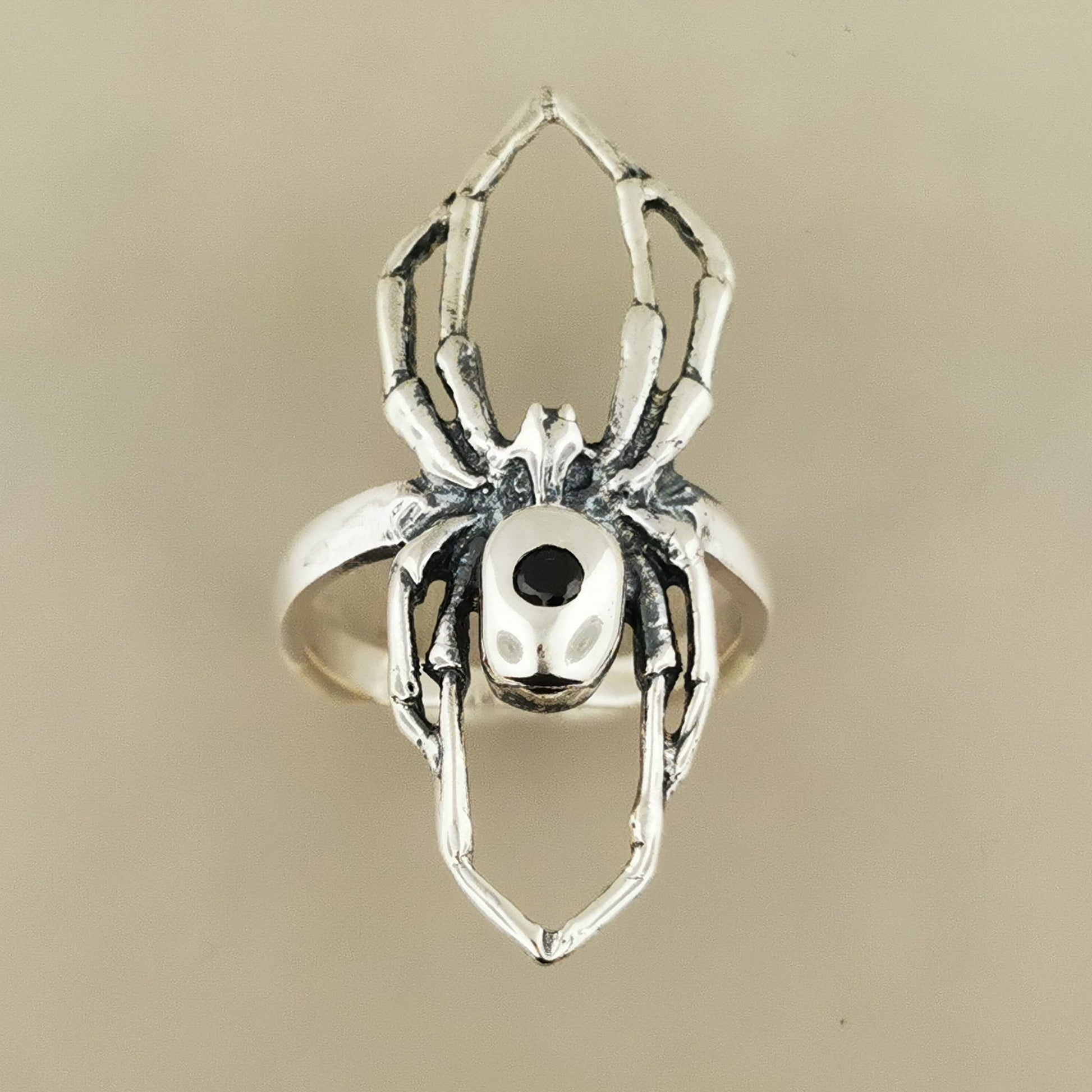 Spider ring with Gemstone in Sterling Silver - Le Dragon Argenté