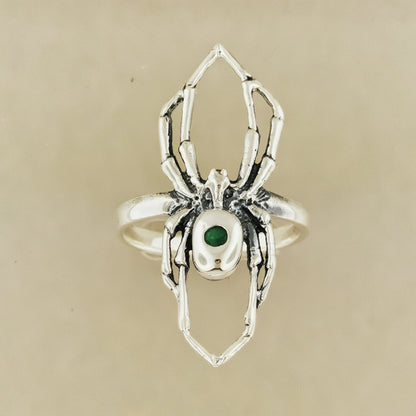 Spider ring with Gemstone in Sterling Silver - Le Dragon Argenté