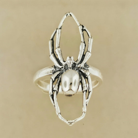 Spider ring in 925 Silver or Bronze, Gothic Spider Ring, Realistic Spider Jewelry, 3D Spider Jewellery Gift, Retro Style Spider Ring, Realistic Spider Ring, Silver Spider Ring, Sterling Silver Spider Jewellery, Spider Lover Ring, Silver Black Widow