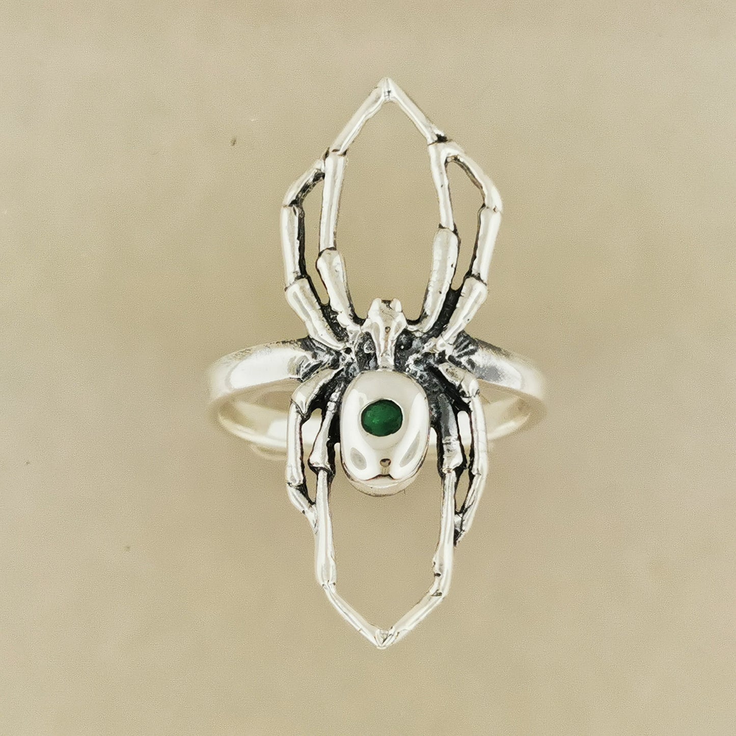Spider ring with Gemstone in 925 Sterling Silver, Birthstone Spider Ring, Gothic Spider Ring, Spider Jewelry, 3D Spider Jewellery Gift, Silver Spider Ring, Gemstone Spider Ring, Black Widow Spider Ring, 3D Spider Ring, Silver Birthstone Spider Ring
