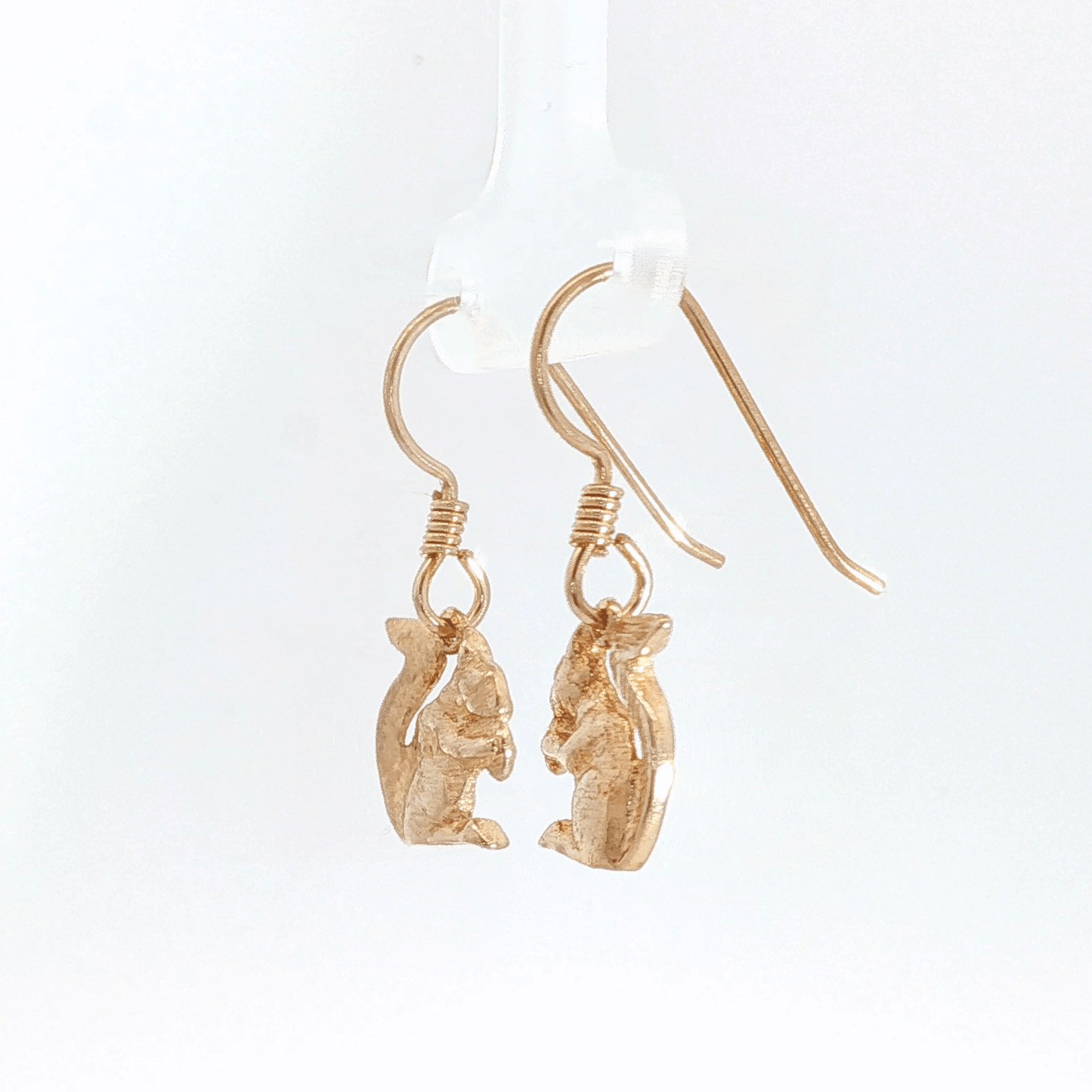 Squirrel Charm Earrings - Le Dragon Argenté - animal earrings - charm earrings - dangle earrings