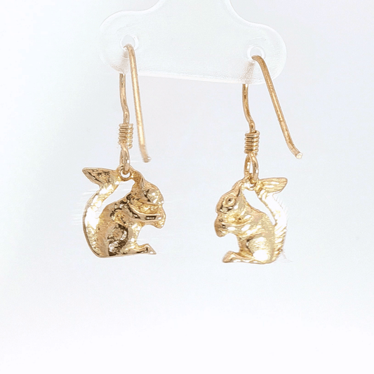 Squirrel Charm Earrings - Le Dragon Argenté - animal earrings - charm earrings - dangle earrings