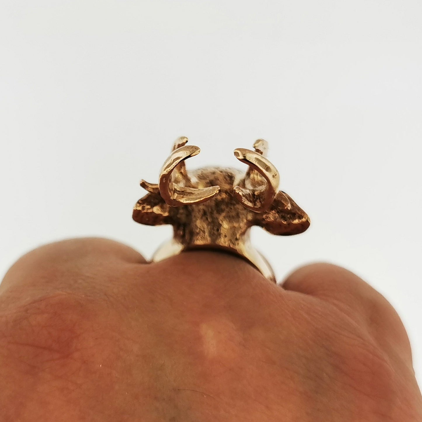 Stag Head Ring in .925 silver, antique bronze or stainless steel for woodland and animal lovers by Le Dragon Argenté