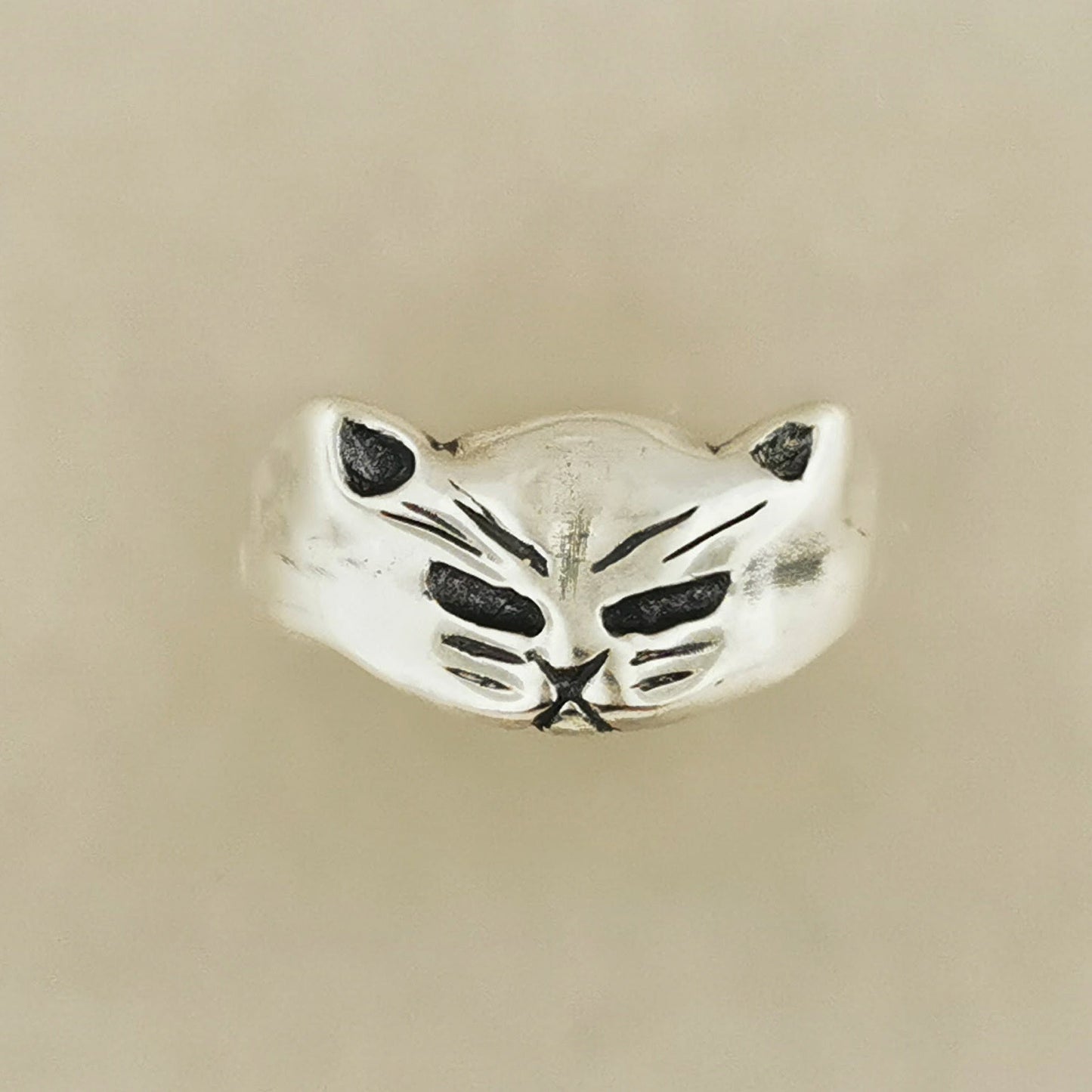 Sterling Silver Adjustable Cat Ring - Le Dragon Argenté