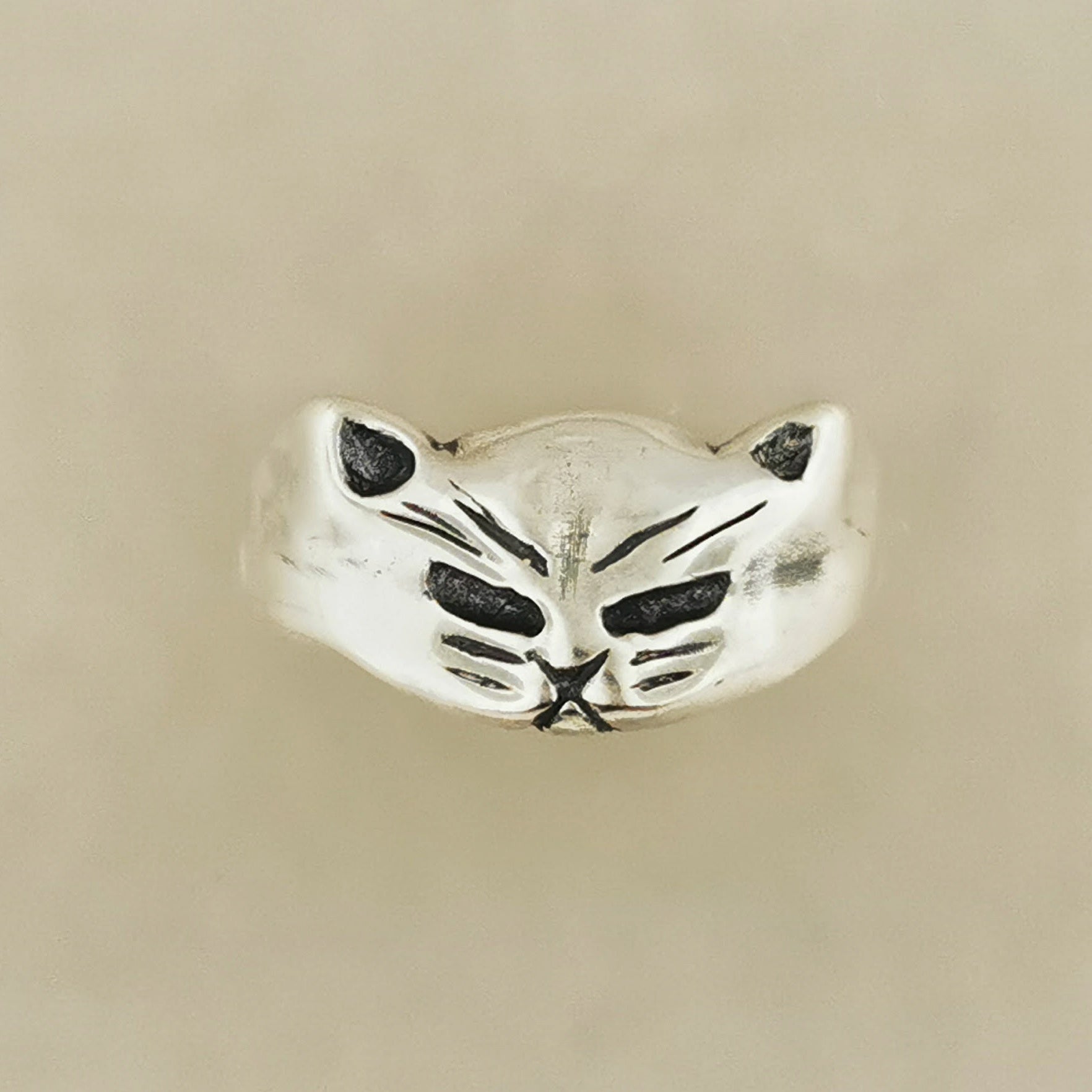 Sterling Silver Adjustable Cat Ring - Le Dragon Argenté